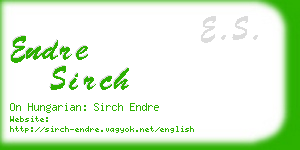 endre sirch business card